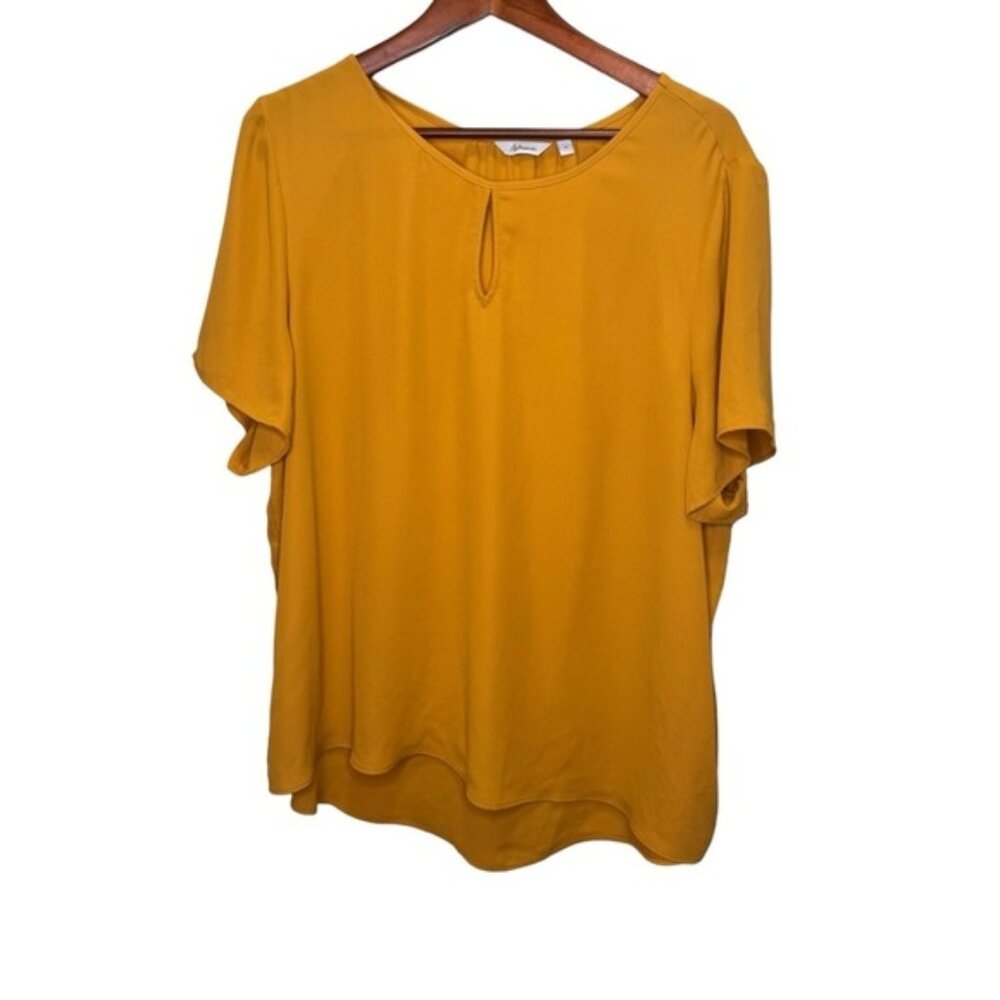 Reitman's Scoop Neck Mustard Yellow Lightweight Blouse Size 2x